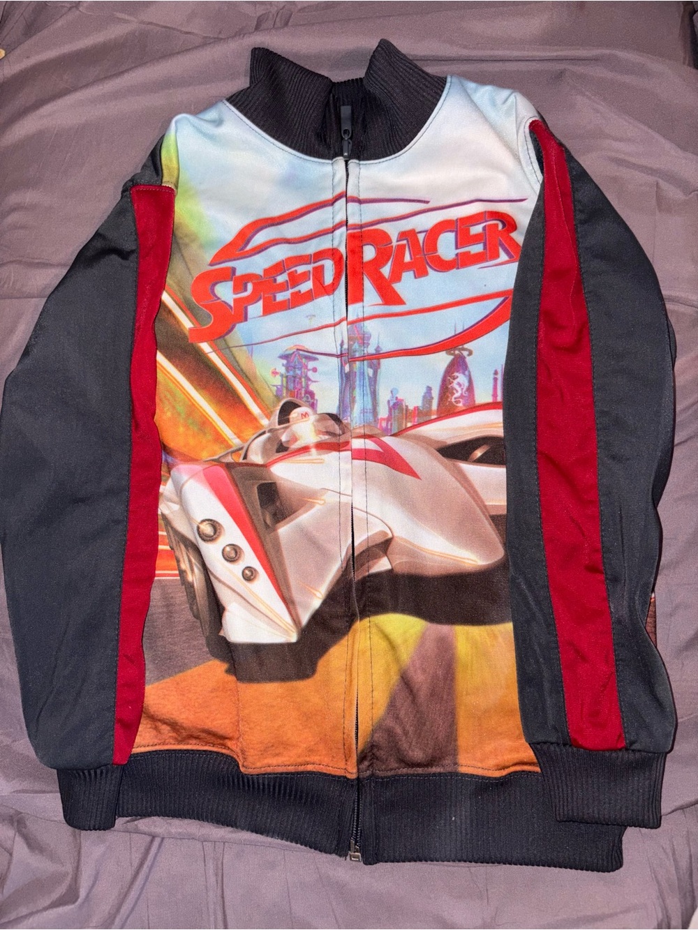 Vintage 2008 Speed Racer Movie Promo Graphic Track Jacket